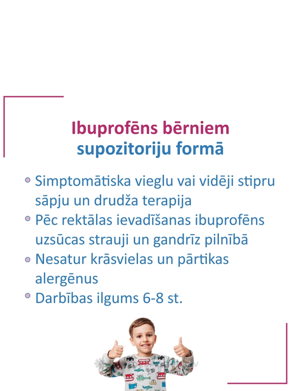 Ibugard 125 мг, 10 суппозиториев | internetaptieka.lv