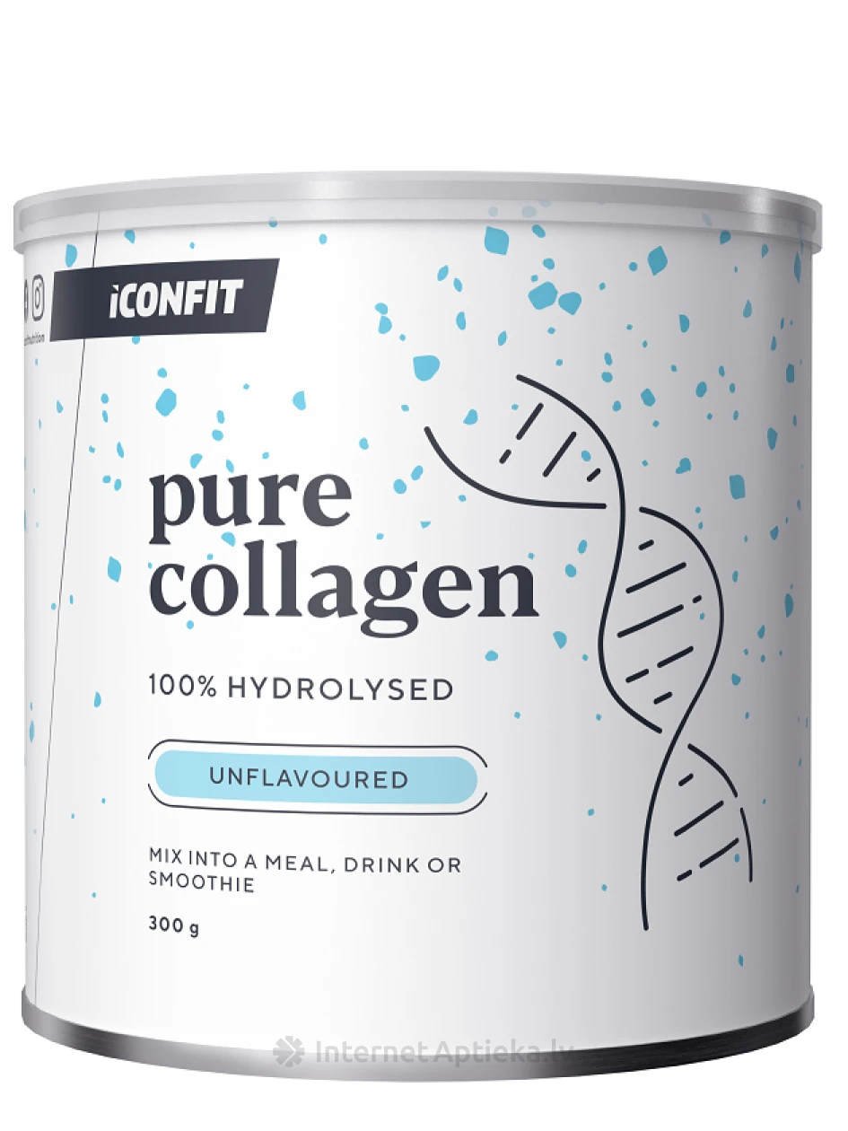 ICONFIT kolagēns Hydrolysed Collagen 100% pure pulveris, 300 g | internetaptieka.lv