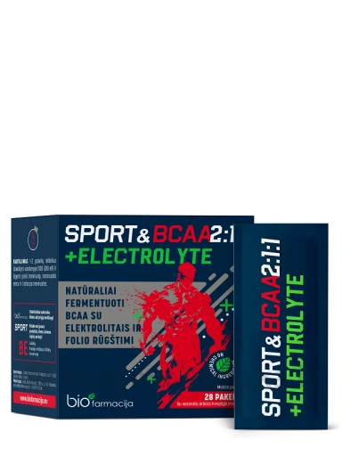 Biofarmacija Bio Sport&BCAA 2:1:1 + Electrolyte paciņas, 28 gb. | internetaptieka.lv