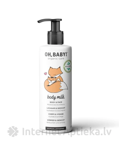 OH,BABY! Organic Care Body milk увлажняющее молочко для тела, 250 мл | internetaptieka.lv