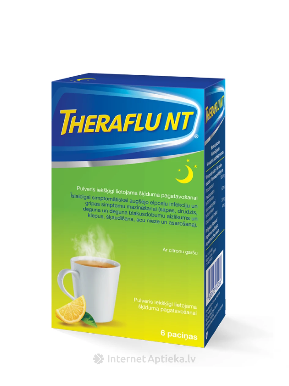 Theraflu NT pulveris pirms miega, 6 paciņas | internetaptieka.lv