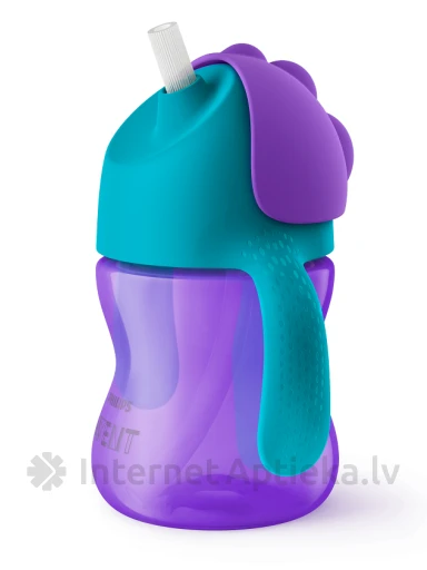 Philips Avent чашечка с гибкой соломинкой 9+ мес, сиреневая, 200 мл | internetaptieka.lv