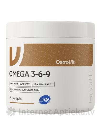 OstroVit Omega 3-6-9 в капсулах, 180 шт. | internetaptieka.lv