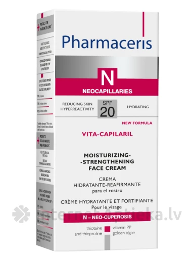 Pharmaceris N-Vita Capilaril stiprinošs sejas krēms, 50 ml | internetaptieka.lv