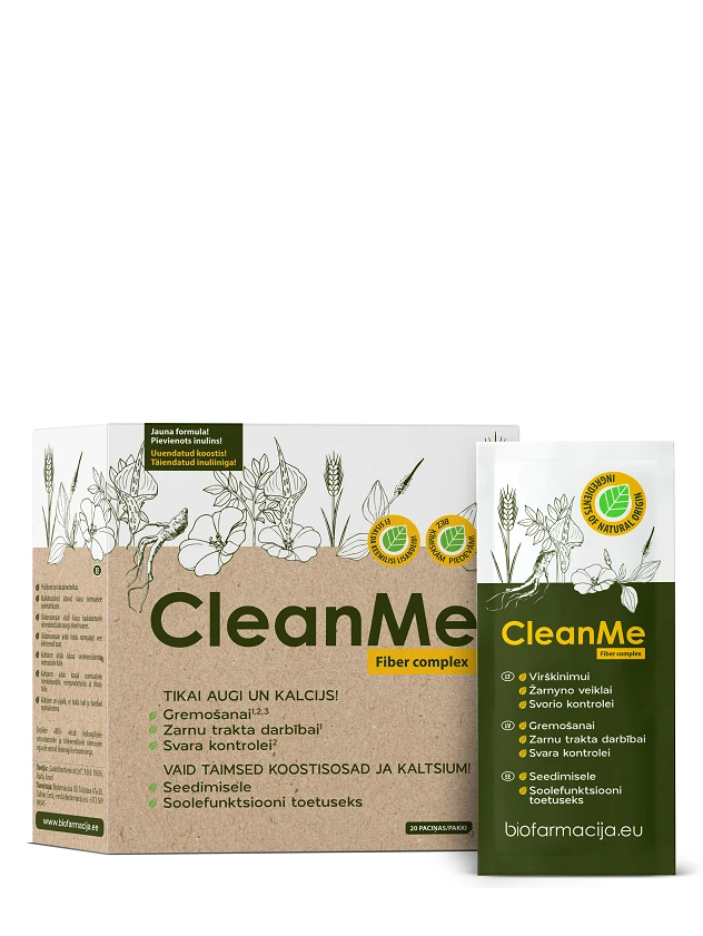 Biofarmacija Clean Me ar inulīnu pulveris, 20 paciņas