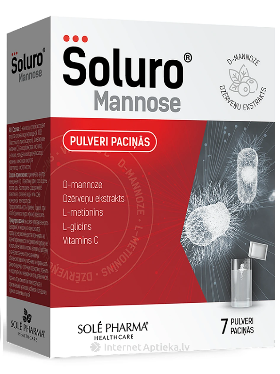 Soluro Mannose ar aveņu garšu, 7 paciņas | internetaptieka.lv