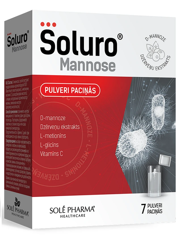 Soluro Mannose со вкусом малины - InternetAptieka.lv