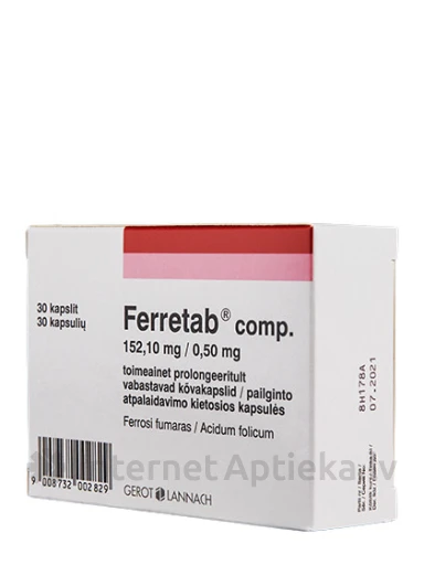 Ferretab comp., 30 ilgstošās darbības kapsulas | internetaptieka.lv