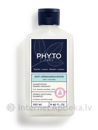 PHYTO DERMO-SOOTHING rahustav šampoon ärritunud ja tundlikule peanahale, 250 ml | internetaptieka.lv