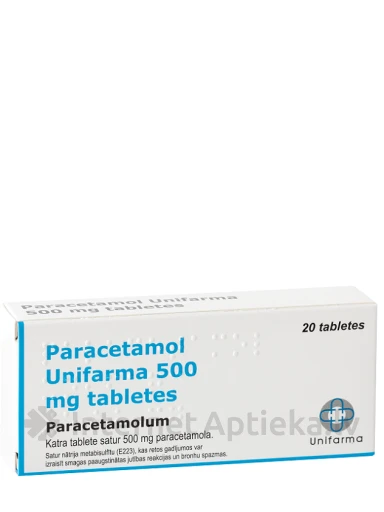 Paracetamol Unifarma 500 mg, 20 tabletes | internetaptieka.lv