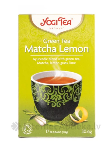 Tēja Yogi Green Matcha Lemon, 17 paciņas | internetaptieka.lv