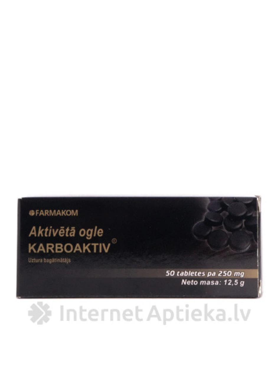 Carbo activitis (aktiivsüsi) 250 mg, 50 tabletti | internetaptieka.lv