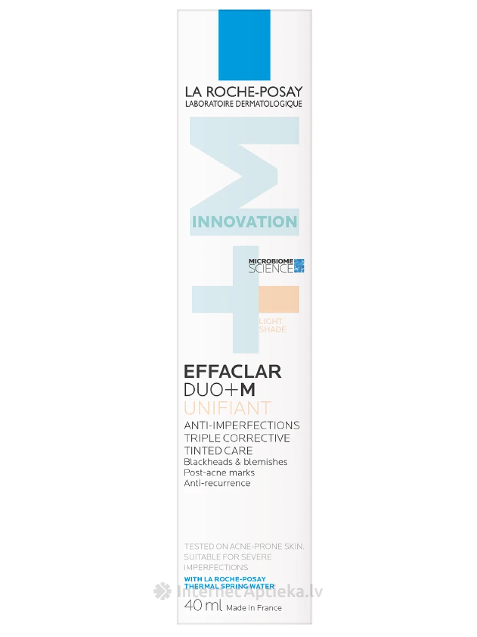La Roche Posay Effaclar Duo +M Unifiant крем для лица, светлый тон, 40 мл | internetaptieka.lv