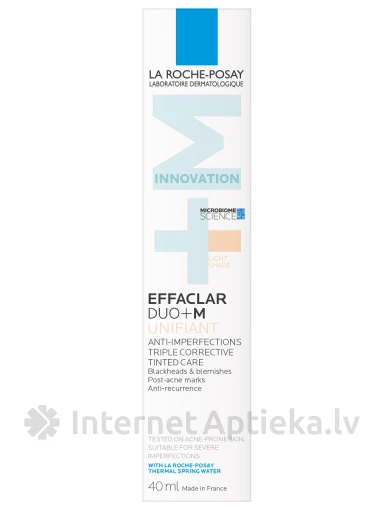 La Roche Posay Effaclar Duo +M Unifiant крем для лица, светлый тон, 40 мл | internetaptieka.lv
