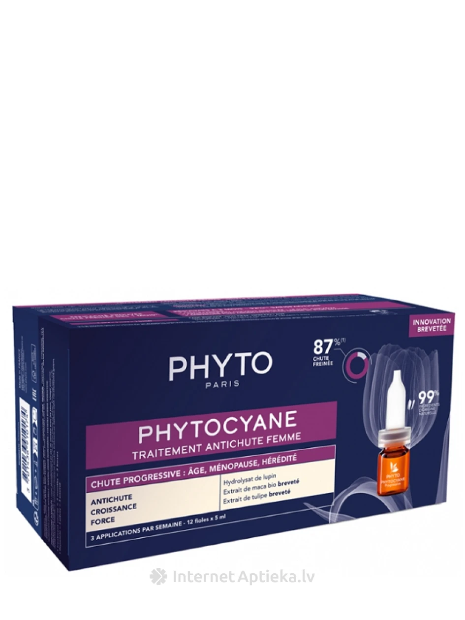 PHYTO PHYTOCYANE PROGRESSIVE juuste väljalangemise vahend naistele, 12 x 5 ml | internetaptieka.lv