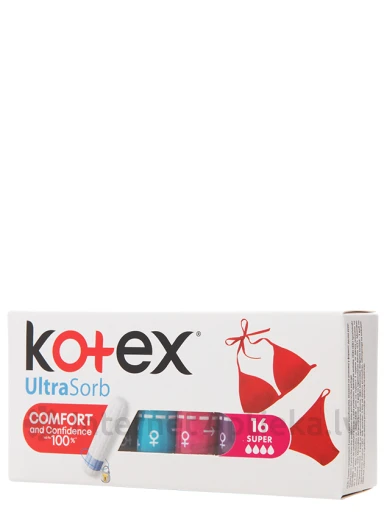 Тампоны Kotex UltraSorb Super, 16 шт. | internetaptieka.lv