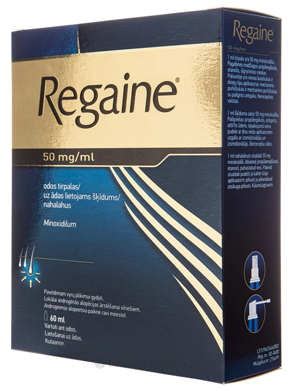 Regaine 5% šķīdums matu augšanai, 60 ml | internetaptieka.lv