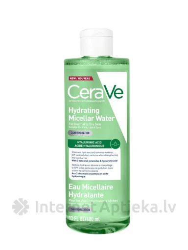 CeraVe Drėkinantis micelinis vanduo normaliai, sausai ir jautriai odai, 400 ml | internetaptieka.lv