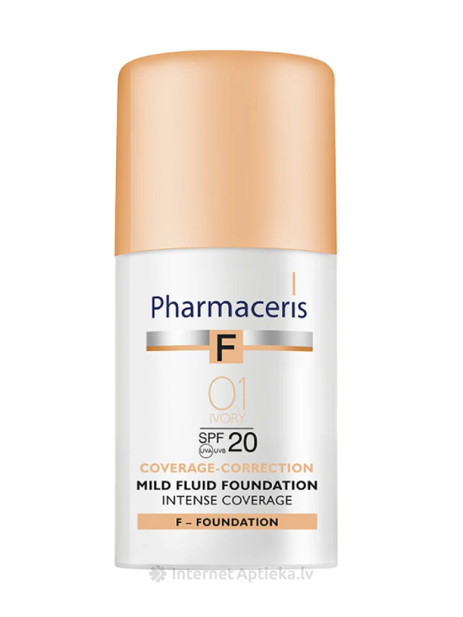 Pharmaceris F Intense coverage mild fluid tonālais krēms 01 ivory, 30 ml | internetaptieka.lv