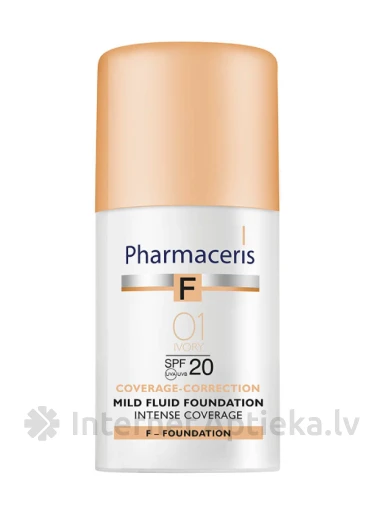 Pharmaceris F Intense coverage mild fluid tonālais krēms 01 ivory, 30 ml | internetaptieka.lv