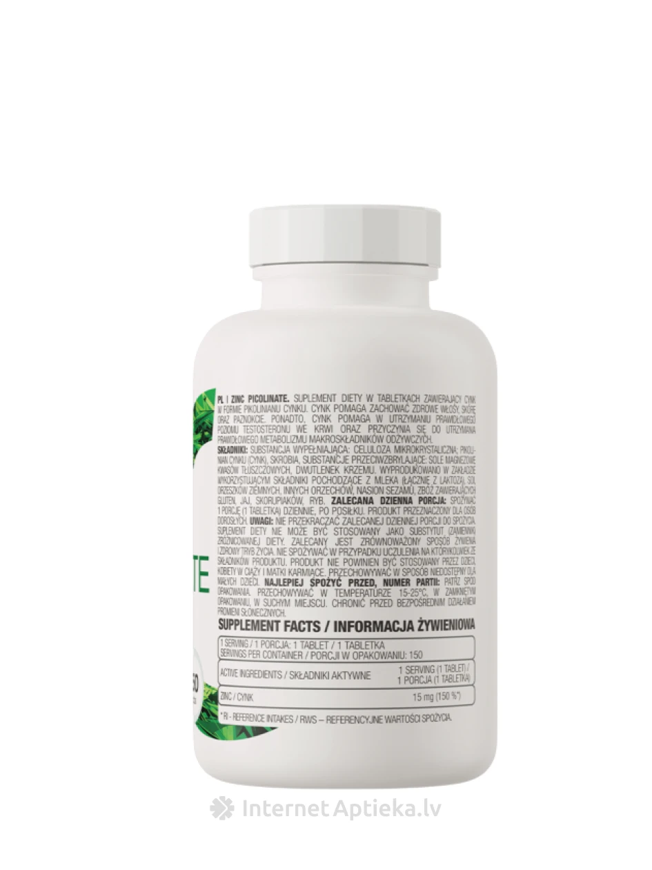 OstroVit Zinc Picolinate tabletes, 150 gb. | internetaptieka.lv