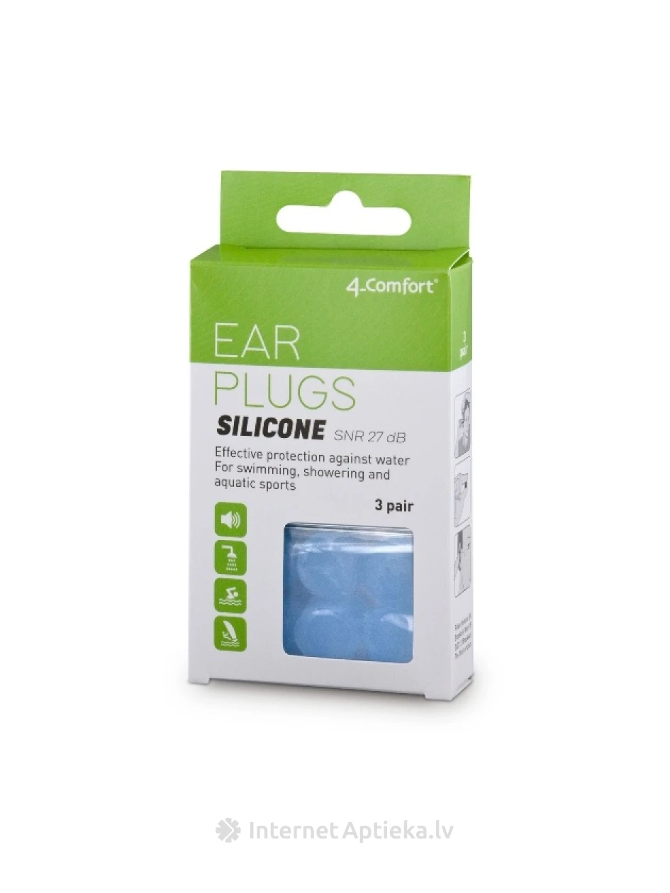 4-Comfort Silicone Ausu aizbāžņi silikona, 3 pāri vai 6 gb. | internetaptieka.lv