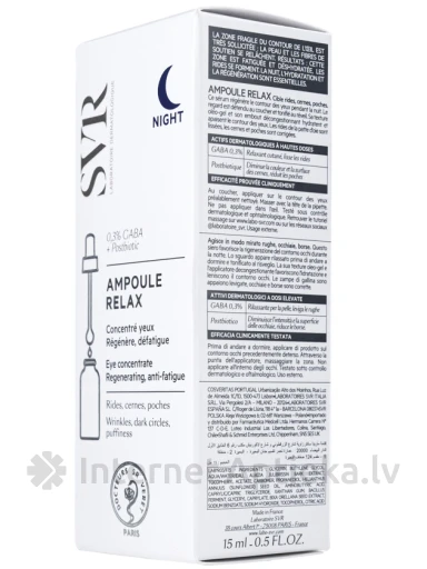 SVR Ampoule Relax Night Eyes Contour ööseerum, 15 ml | internetaptieka.lv