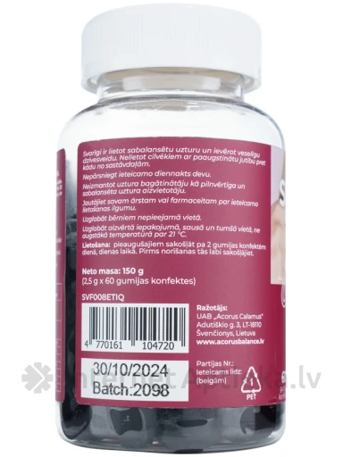 Acorus Balance Silica Hair Gummies, 2.5gx60 пастилок | internetaptieka.lv