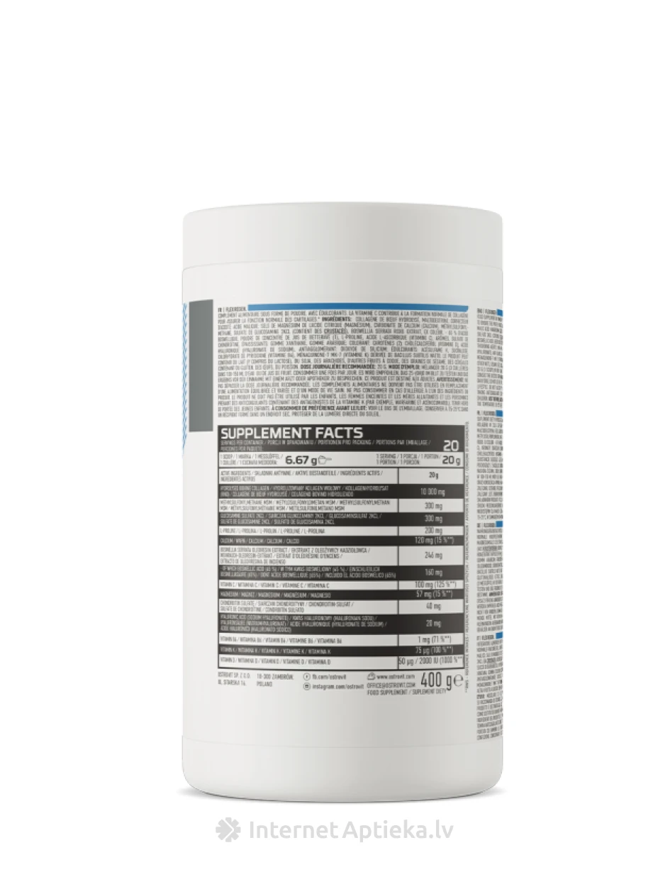 OstroVit Flex Regen Pulveris (strawberry-kiwi), 400 g | internetaptieka.lv