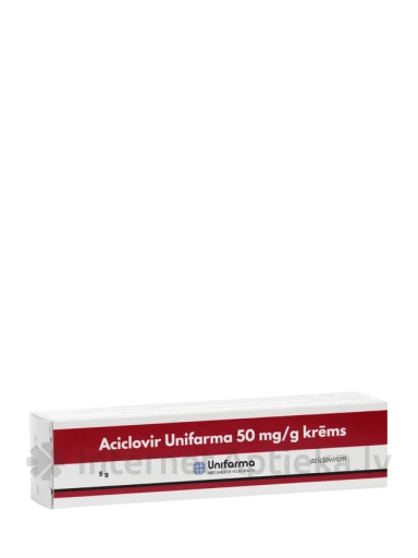 Aciclovir Unifarma 50 мг/г крем, 5 г | internetaptieka.lv