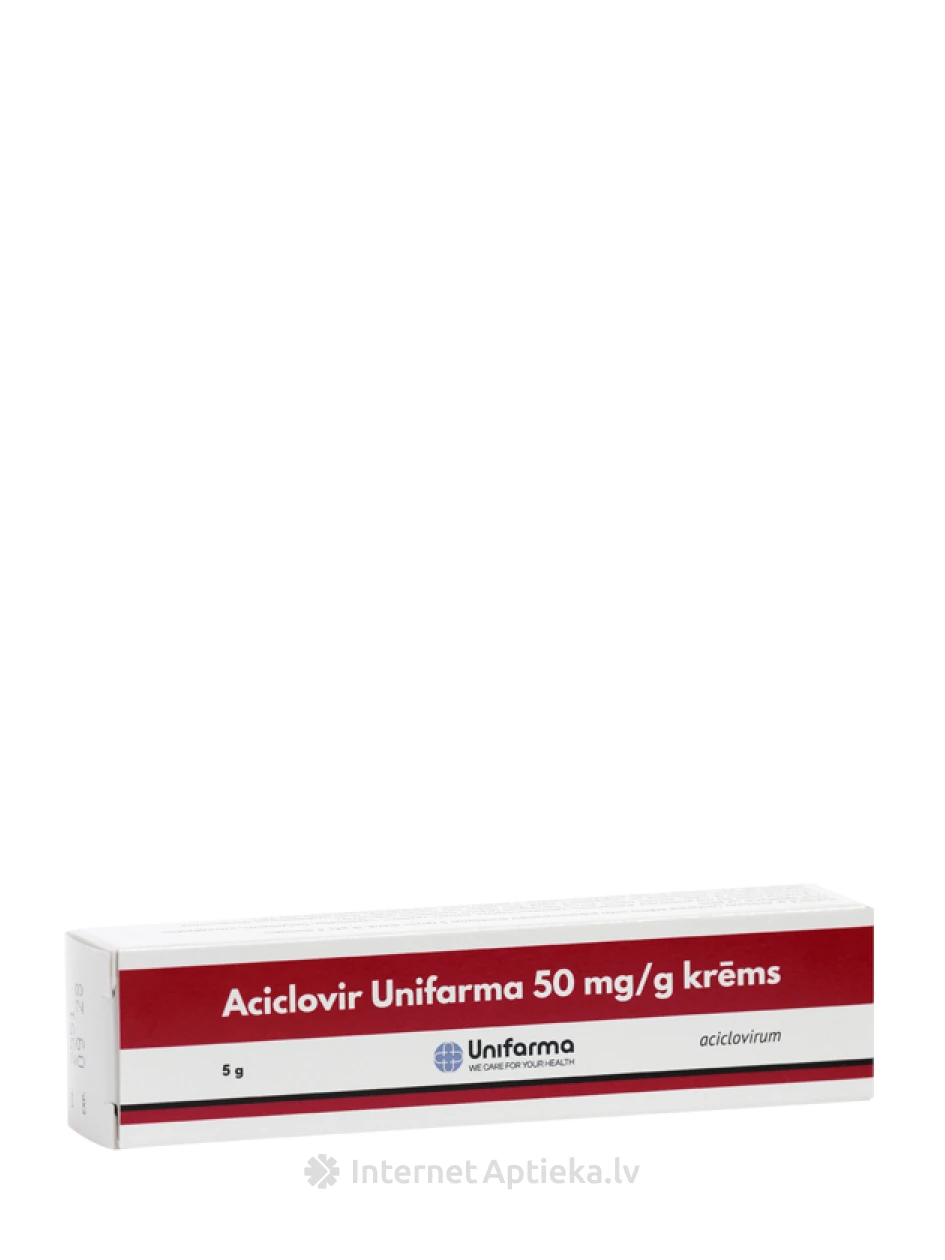 Aciclovir Unifarma 50 мг/г крем, 5 г | internetaptieka.lv