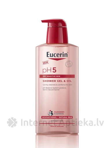Eucerin® pH5 dušas želeja un eļļa, 400 ml | internetaptieka.lv