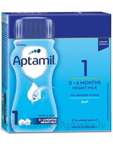 Aptamil 1 no dzimšanas 2-paka, 2x200 ml | internetaptieka.lv