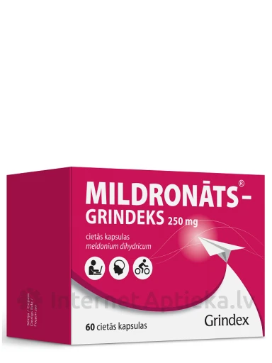 Милдронат-Гриндекс 250 мг твердые капсулы, 60 шт. | internetaptieka.lv