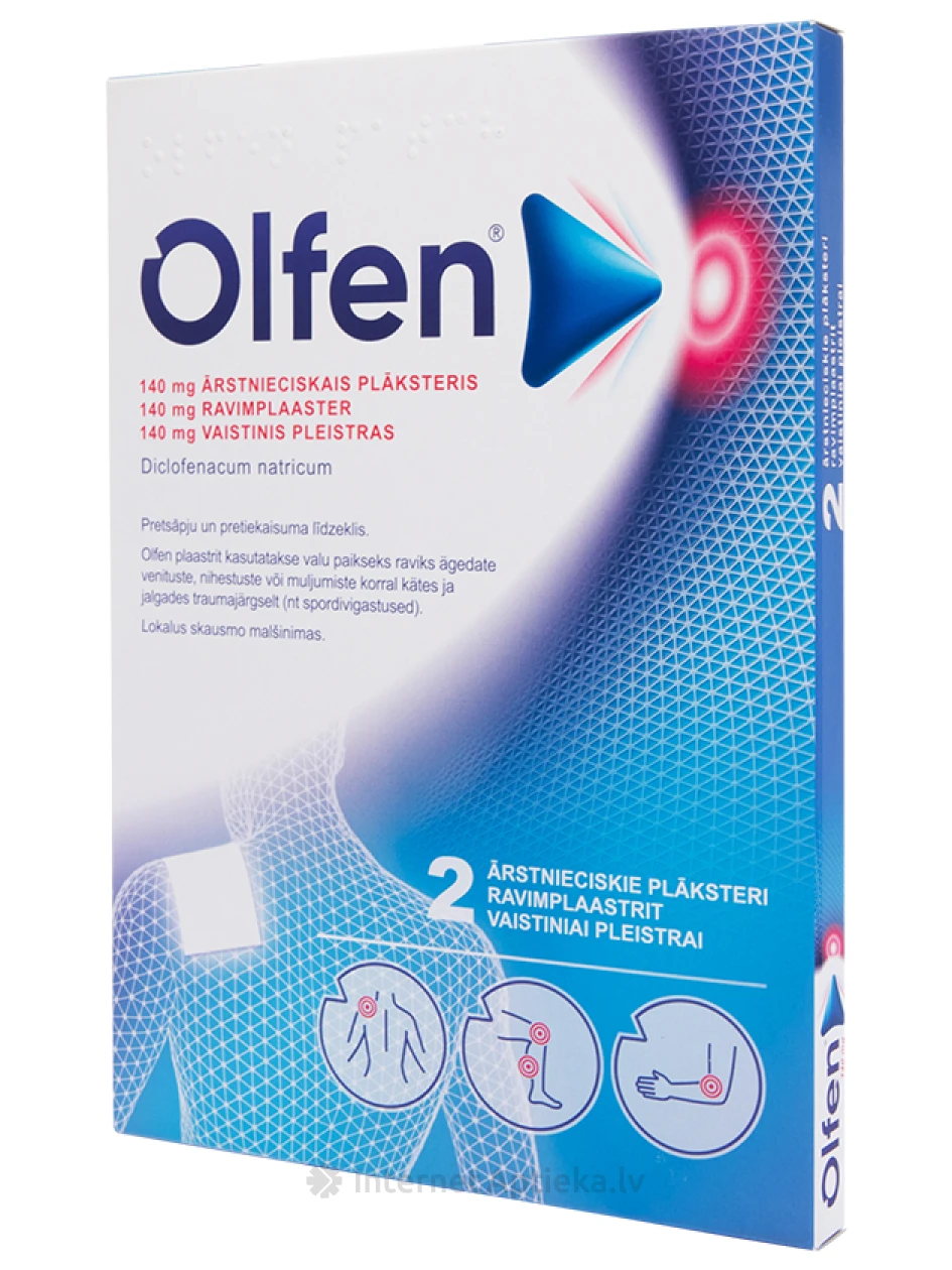 Olfen Patch ārstnieciskais plāksteris 140mg, 2 gab. | internetaptieka.lv
