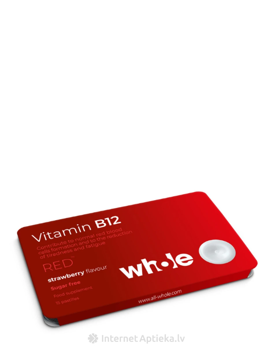 WHOLE vitamiini pastillid - vitamiin B12, 15 tk. | internetaptieka.lv