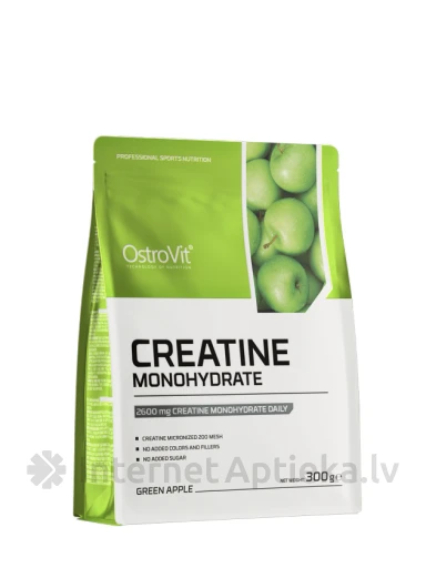 OstroVit Creatine Monohydrate Green apple pulveris, 300 g | internetaptieka.lv