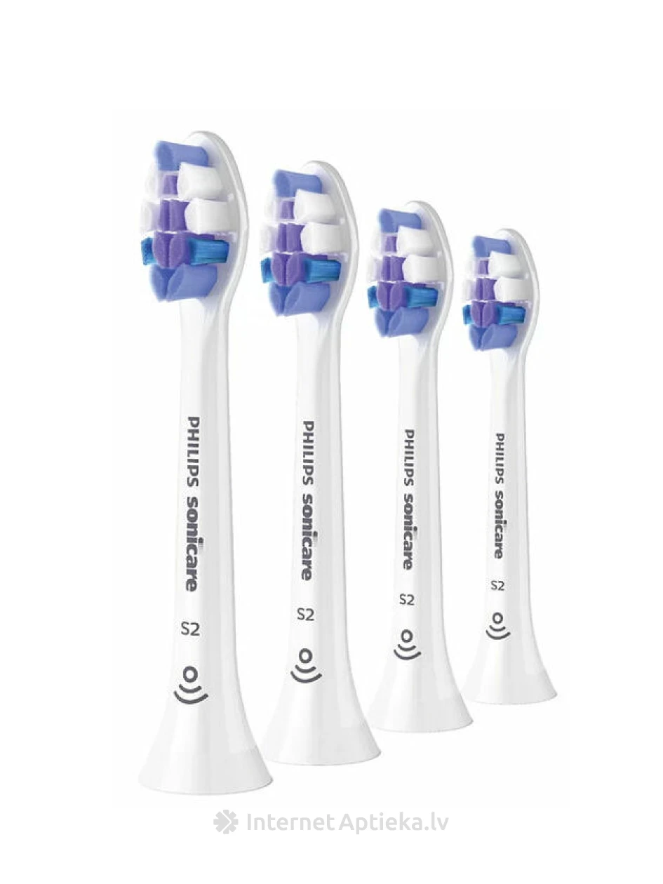 Philips Sonicare насадки для зубных щеток S2 Sensitive HX6054/10, 4 шт. | internetaptieka.lv