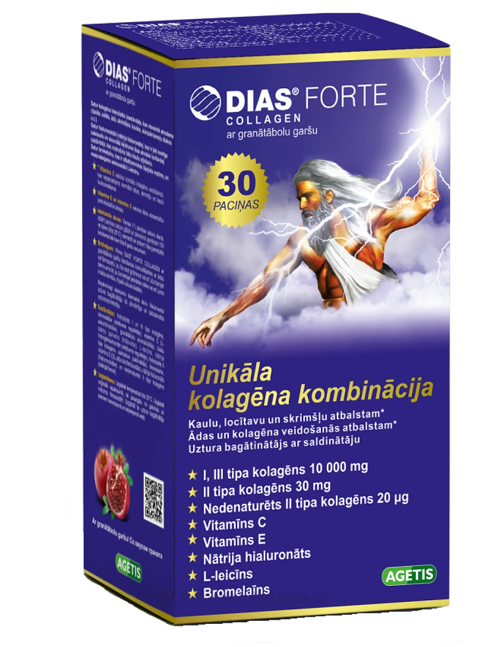 Agetis Dias® Forte Collagen со вкусом граната, 30*10 г | internetaptieka.lv
