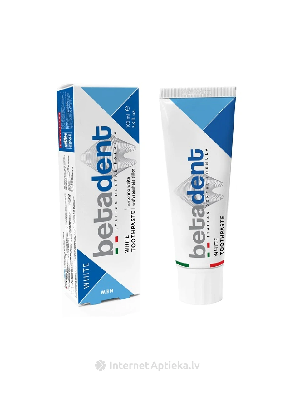 BETADENT WHITE zobu pasta, 100 ml | internetaptieka.lv
