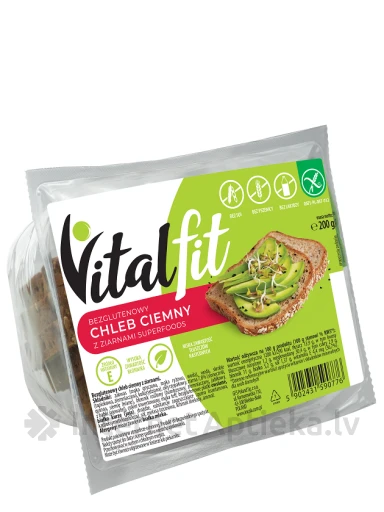 Incola Vitalfit bezglutēna tumšā pilngraudu maize, 200 g | internetaptieka.lv