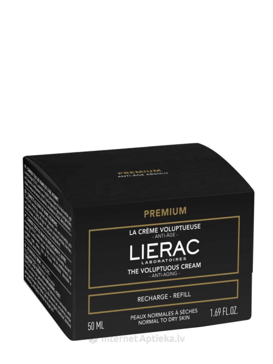 'LIERAC PREMIUM VOLUPTUOUS антивозрастной крем для нормальной и сухой кожи лица, сменный блок, 50 мл | internetaptieka.lv