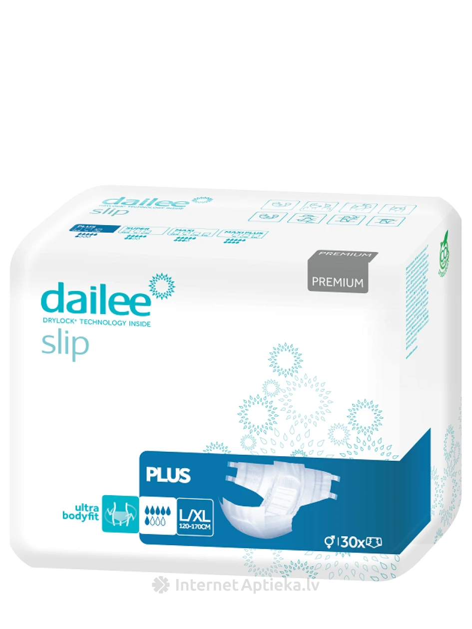 Dailee Slip Premium plus подгузники L/XL размер, 30 шт. | internetaptieka.lv