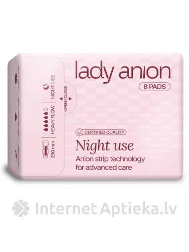 Lady Anion öökasutus Hügieenilised paketid öösel 290mm, 8 tk. | internetaptieka.lv