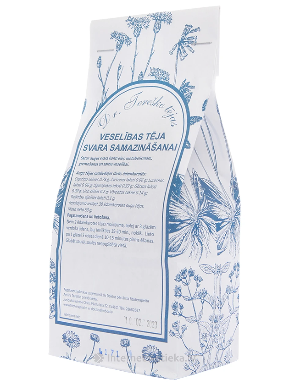 Dr.Tereško tēja Svara samazināšanai, 60 g | internetaptieka.lv