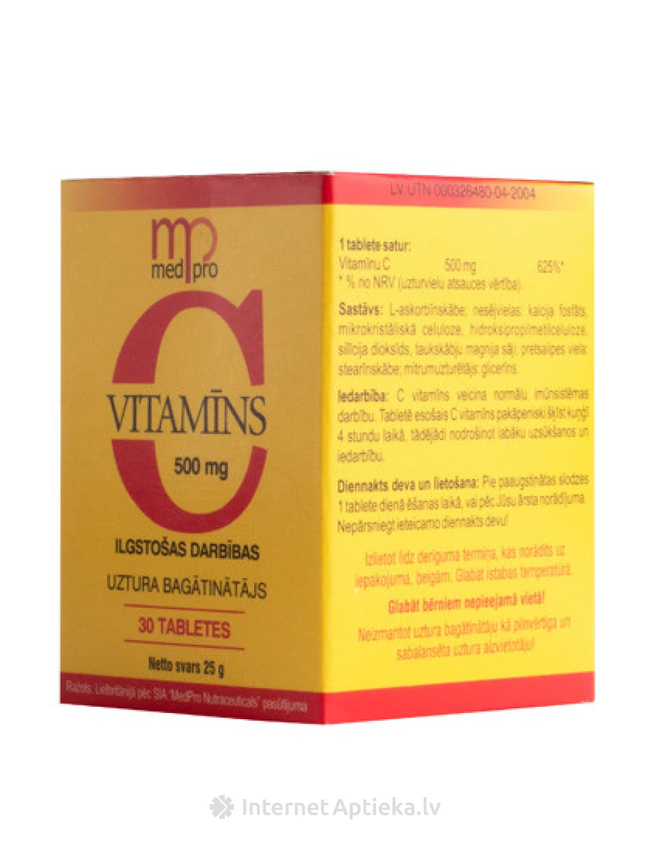 Medpro C-vitamiin, 30 tabletti | internetaptieka.lv