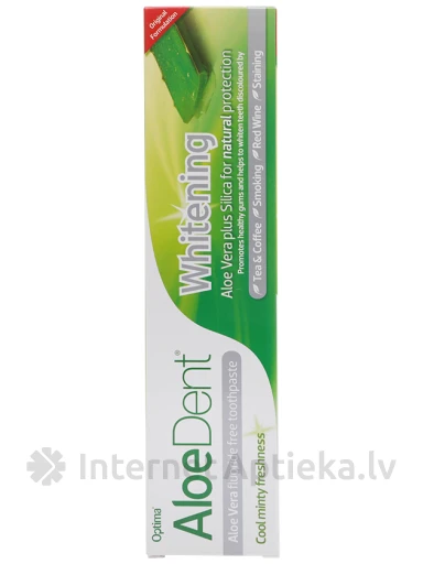 AloeDent Whitening balinošā zobu pasta ar Aloe Vera (alveju), 100 ml | internetaptieka.lv