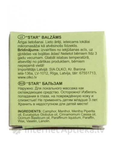 Balzams Golden Star (Zvaigznīte), 10 g | internetaptieka.lv
