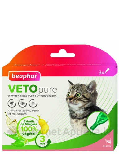 Beaphar BEA NEEM SPOT ON KITTEN Tilgad kirbude, puukide ja sääskede vastu, 3 tk. | internetaptieka.lv