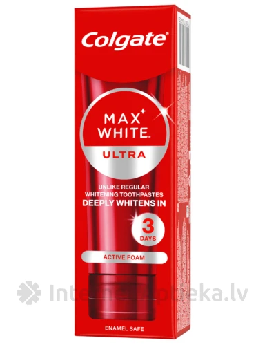 Colgate zobu pasta Max White ultra active foam, 50 ml | internetaptieka.lv